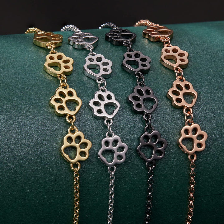 צמיד מנעול רגל כלב מכסף סטרלינג מתכוונן