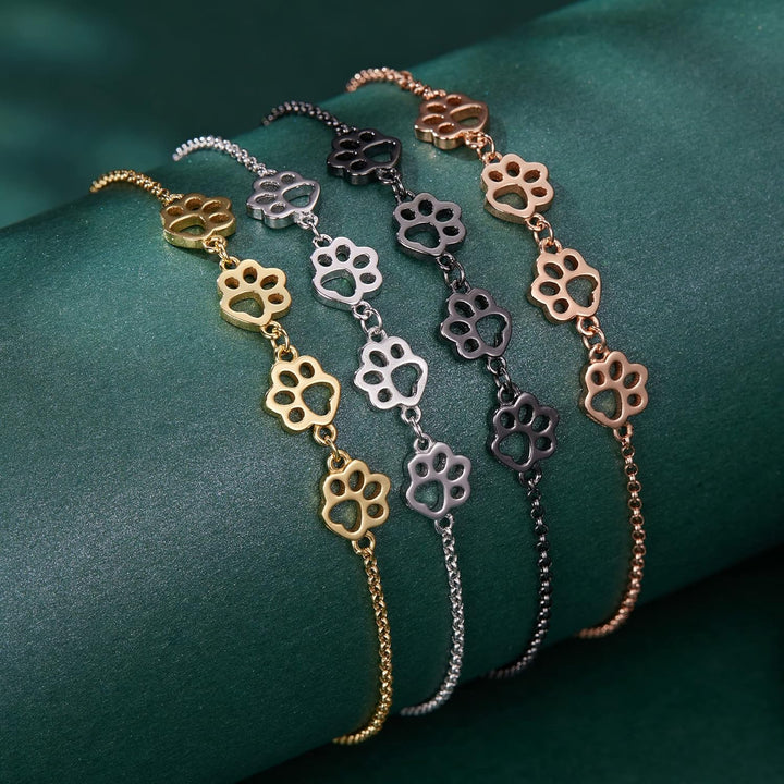 צמיד מנעול רגל כלב מכסף סטרלינג מתכוונן