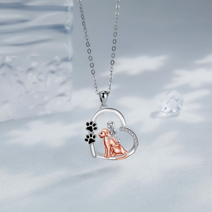 שרשרת לב לשותף הנאמן - כלב ובעליו